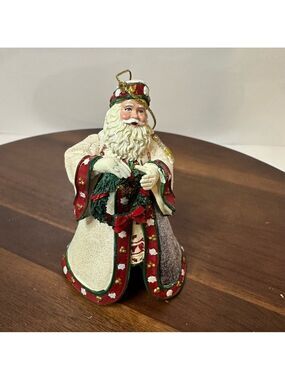 Thomas Kinkade Santa Ornament Ashton-Drake Galleries Wreath & Winter Scene Robe